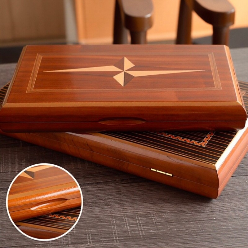 Board Game Quacks - Massief houten backgammon 11-19 inch luxe