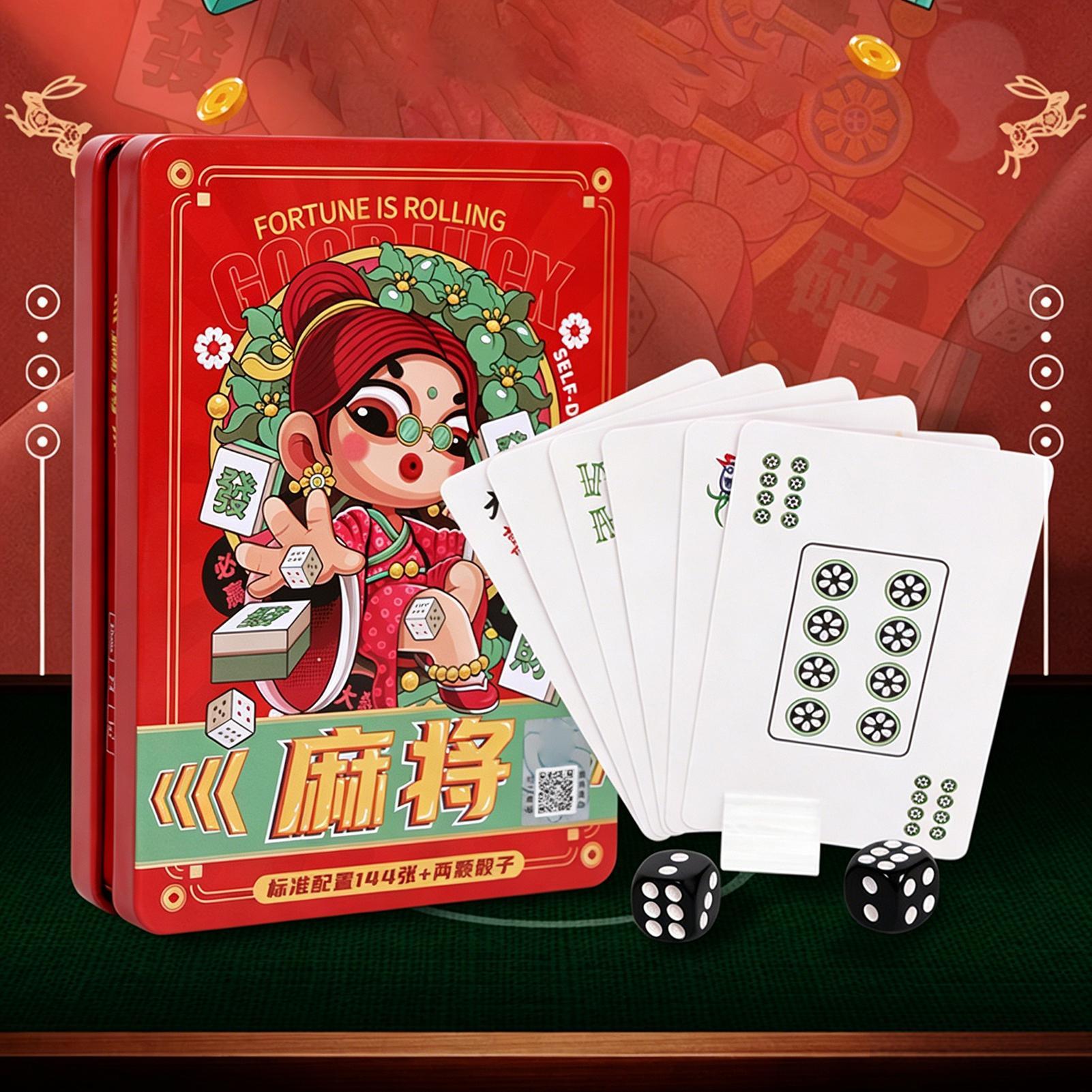 Card Game Deck - Speelkaarten Mahjong-tegels Familiespel 144-delige kaartenset voor