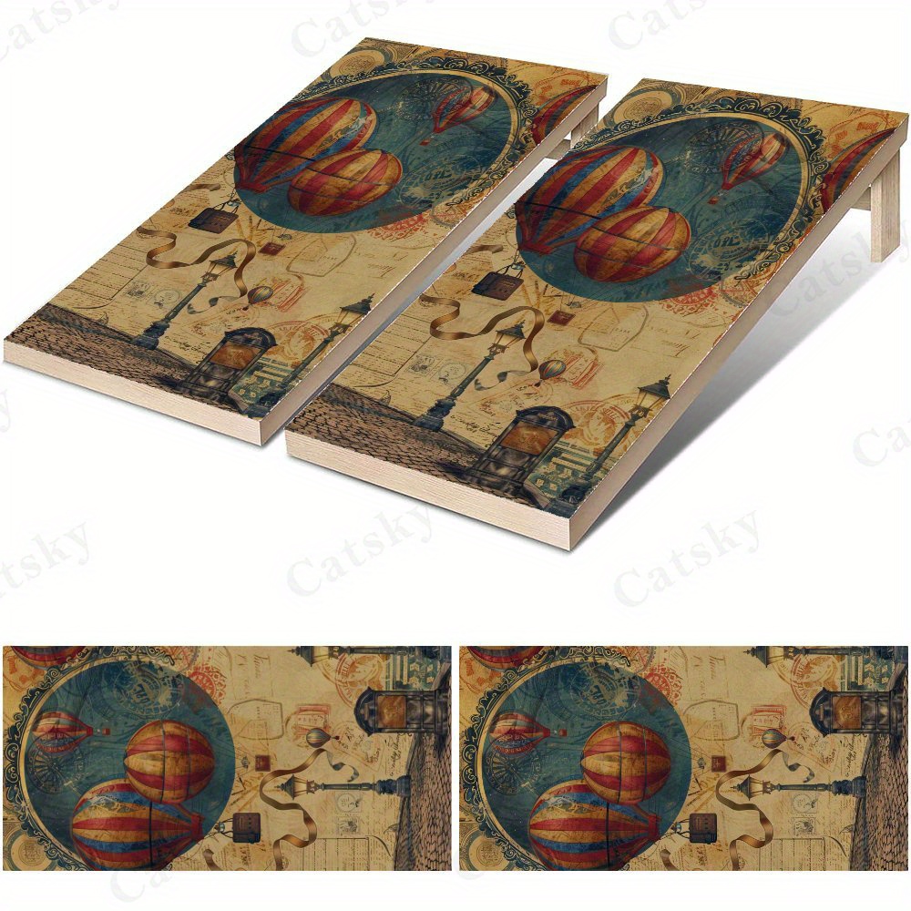 Board Game Film - Steampunk-stijl heteluchtballon waterdicht Cornhole-bord vinylwraps, PVC