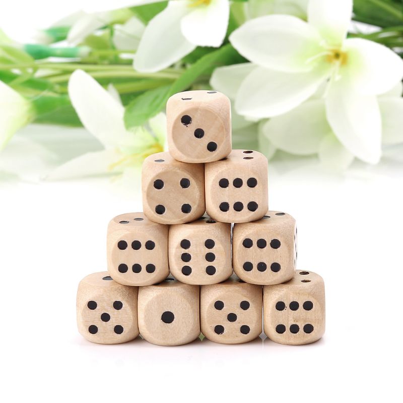 Board Game Loop - 10 Stuks Houten Dobbelstenen 6 Zijdige