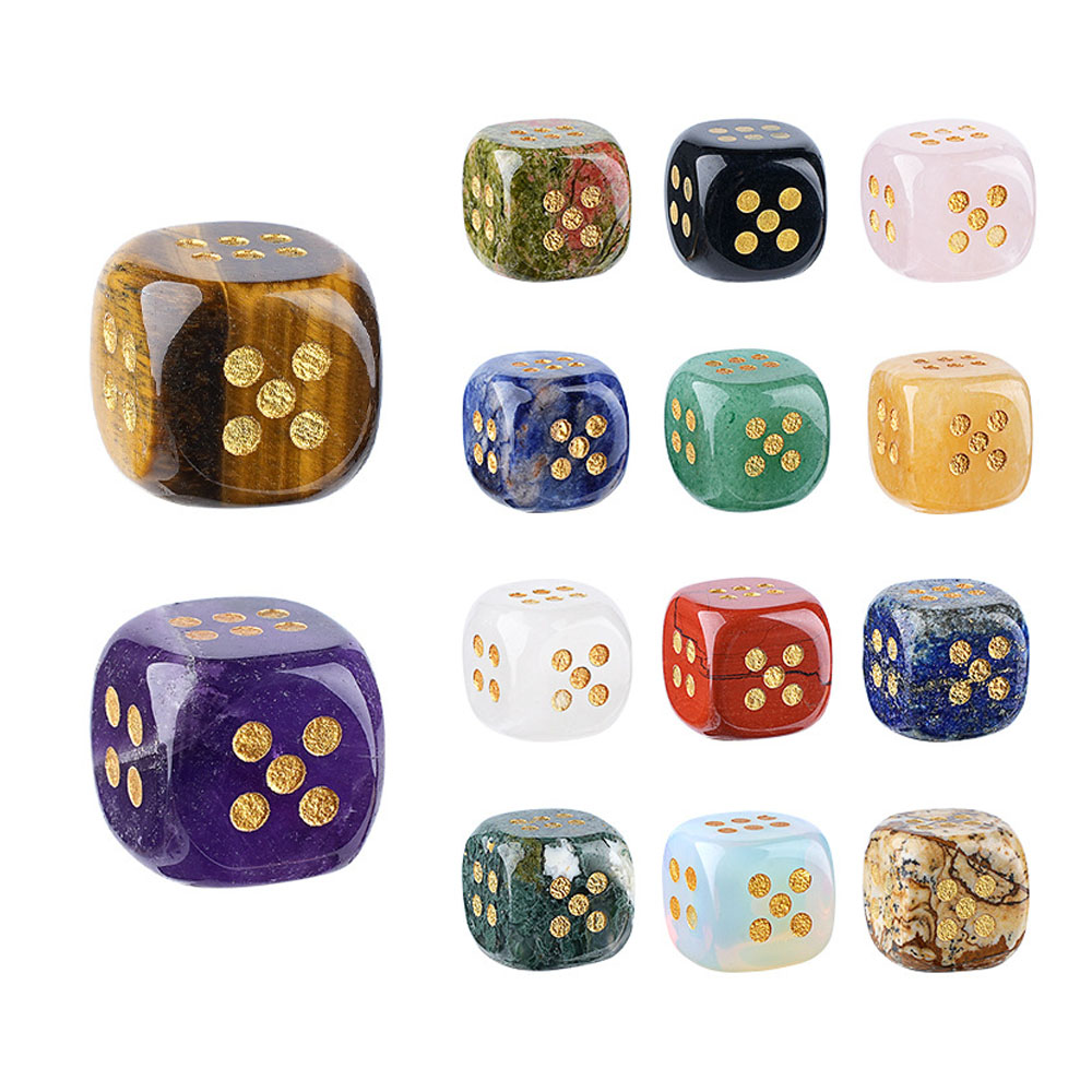 Board Game Loop - 1pc Natuursteen Kristal Dobbelstenen Kralen Casual