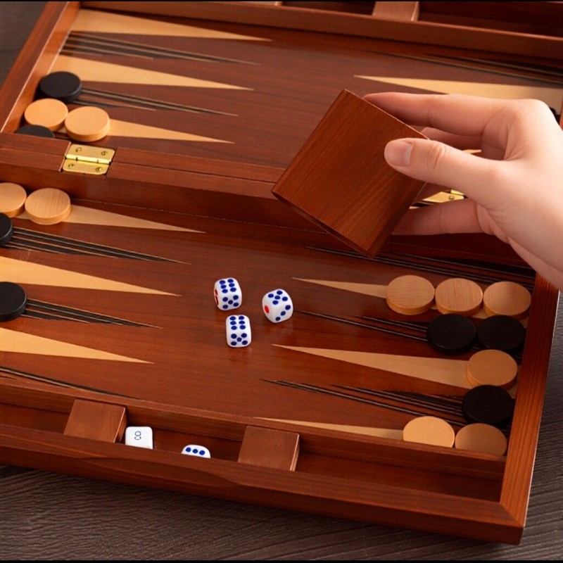 Massief houten backgammon 11-1 - Board Game Quacks recensie en prijs