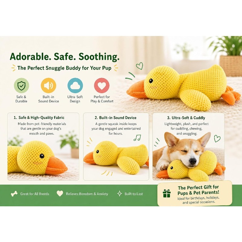 Pluche kalmerende eend hondens - Board Game Quacks recensie en prijs