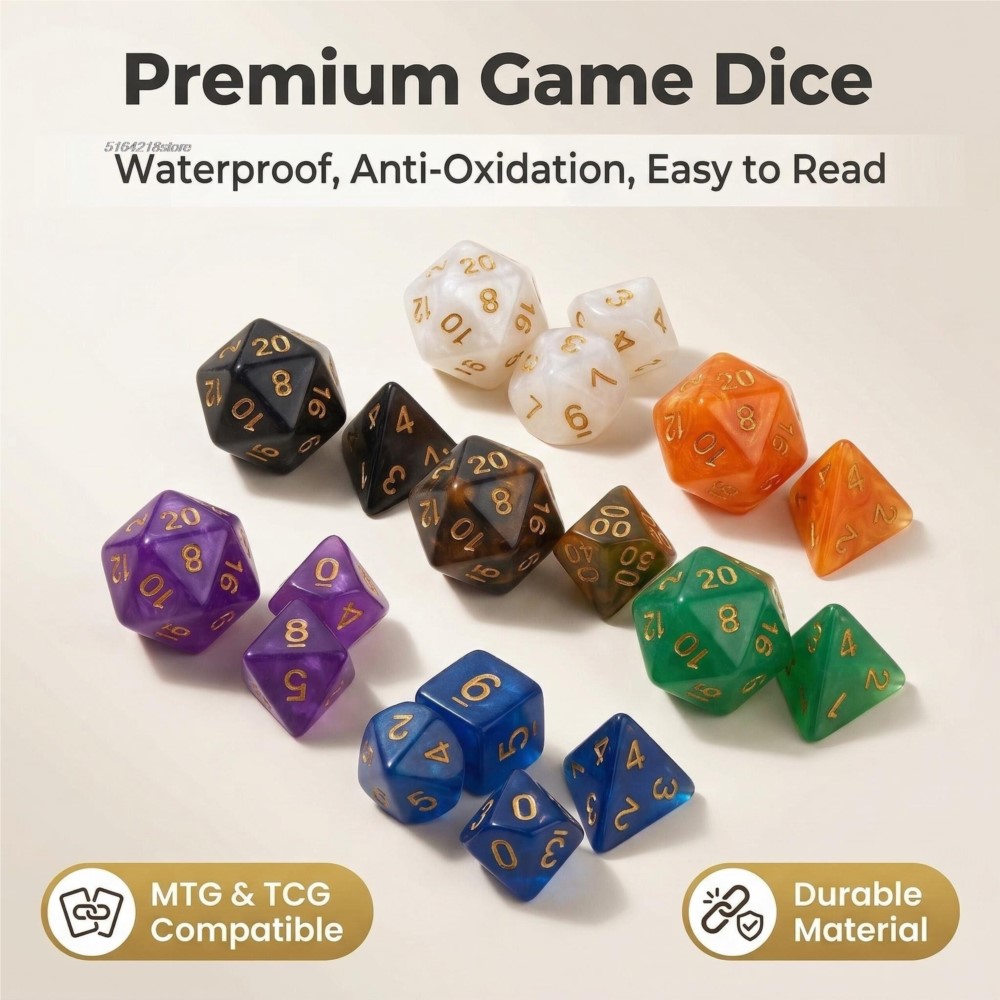 7-delige set dobbelstenen bord - Board Game Impostor recensie en prijs