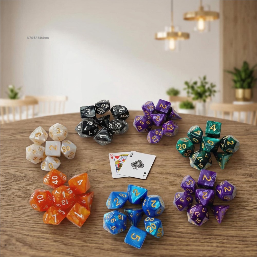 7-delige set dobbelstenen bord - Board Game Impostor recensie en prijs