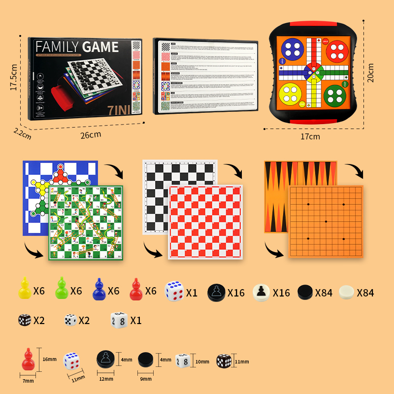 3-in-1/5-in-1/7-in-1 bordspels - Board Game Quacks recensie en prijs